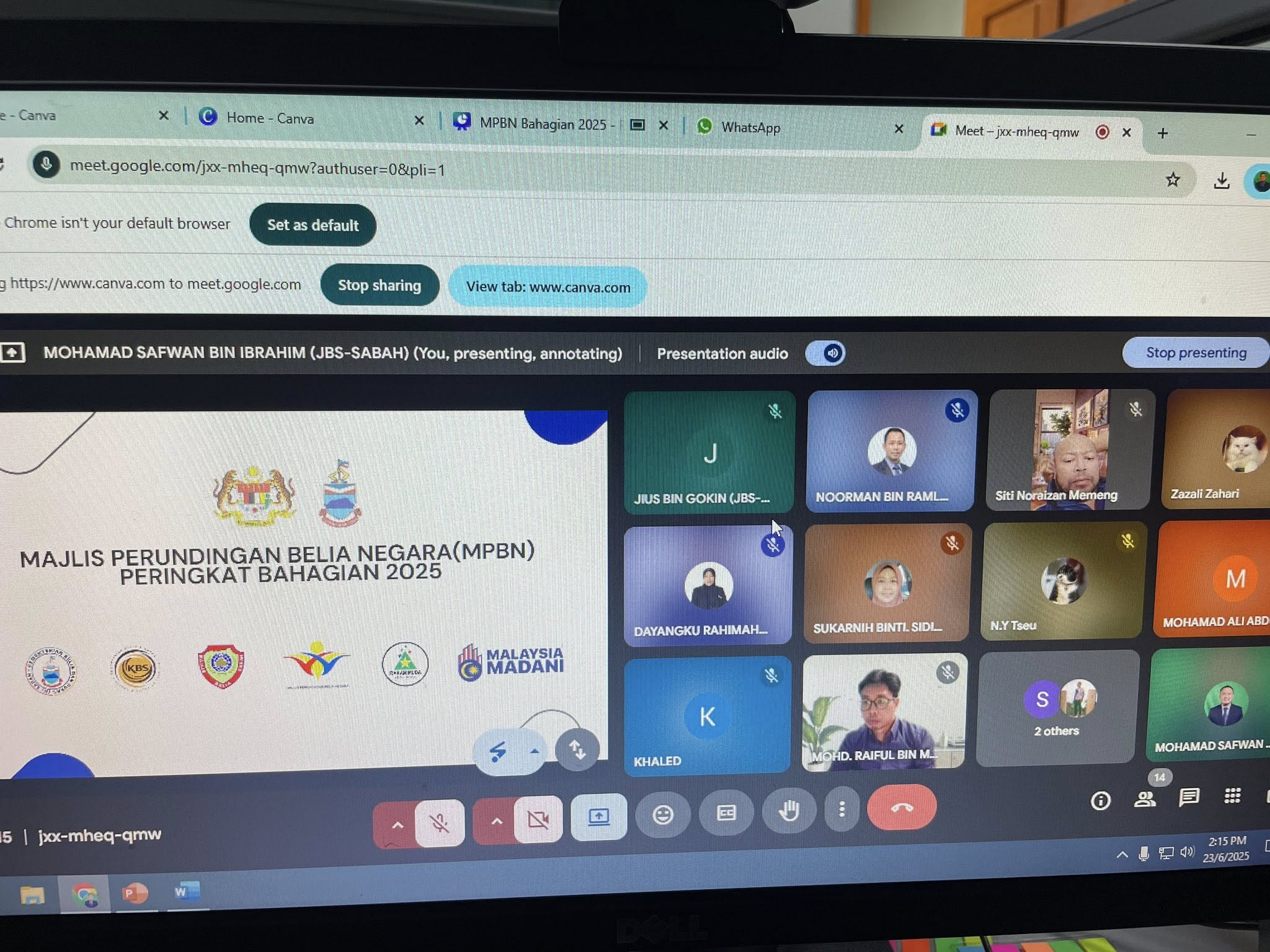 MESYUARAT PENYELARASAN MPBN PERINGKAT BAHAGIAN 2025